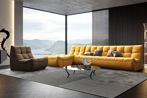 Комплект длинных бескаркасных диванов ДеИтали с пуфом